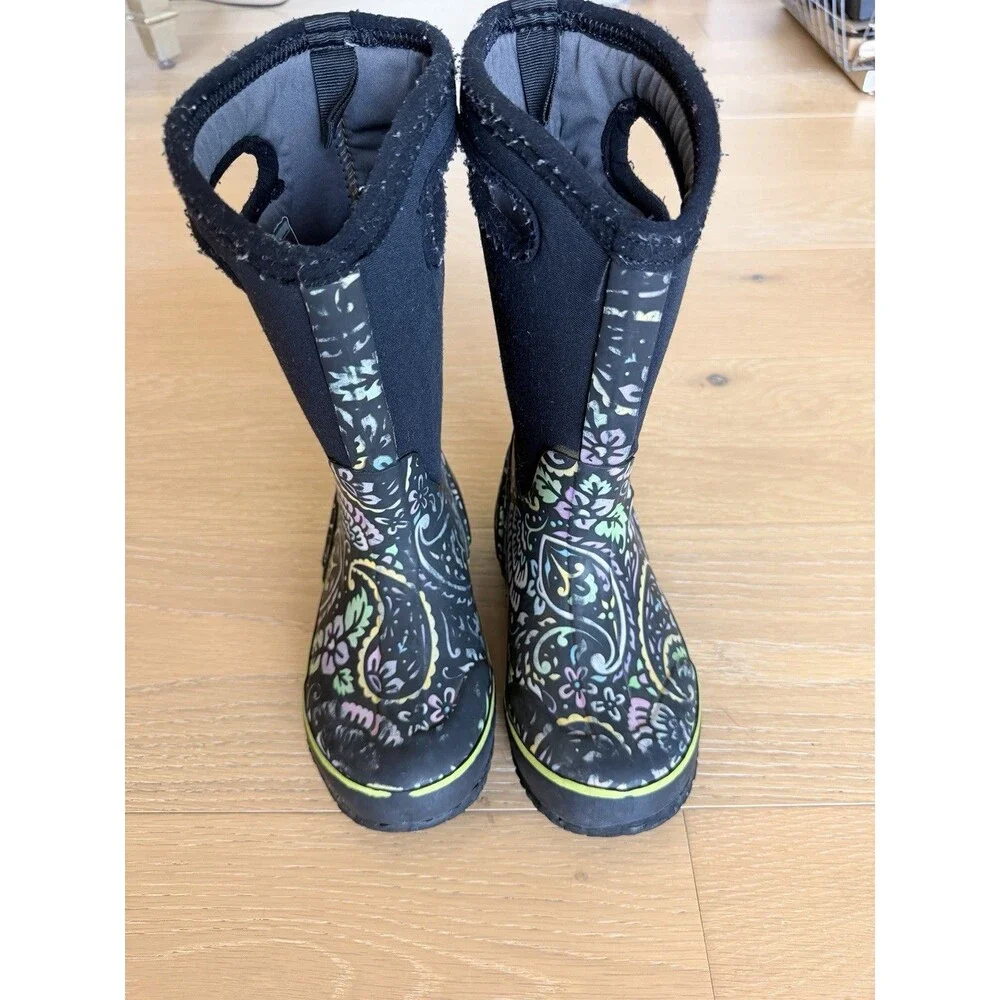 Bogs Youth Size 13 Neo Classic Insulated Boots Waterproof Paisley Girls